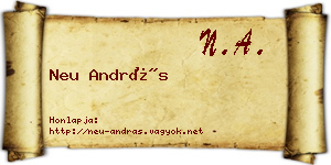 Neu András névjegykártya